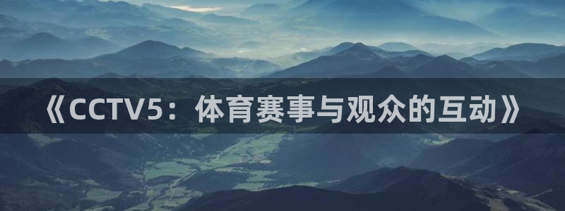 五星体育手机免费直播：《CCTV5：体育赛事与观众的互动》