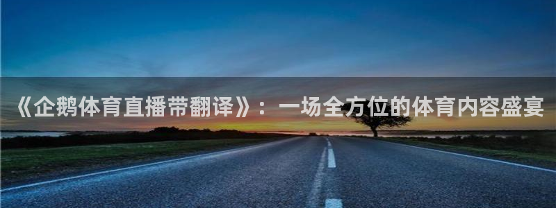 上海五星体育频道在线直播观看超清：《企鹅体育直播带翻译》：一场全方位的体育内容盛宴